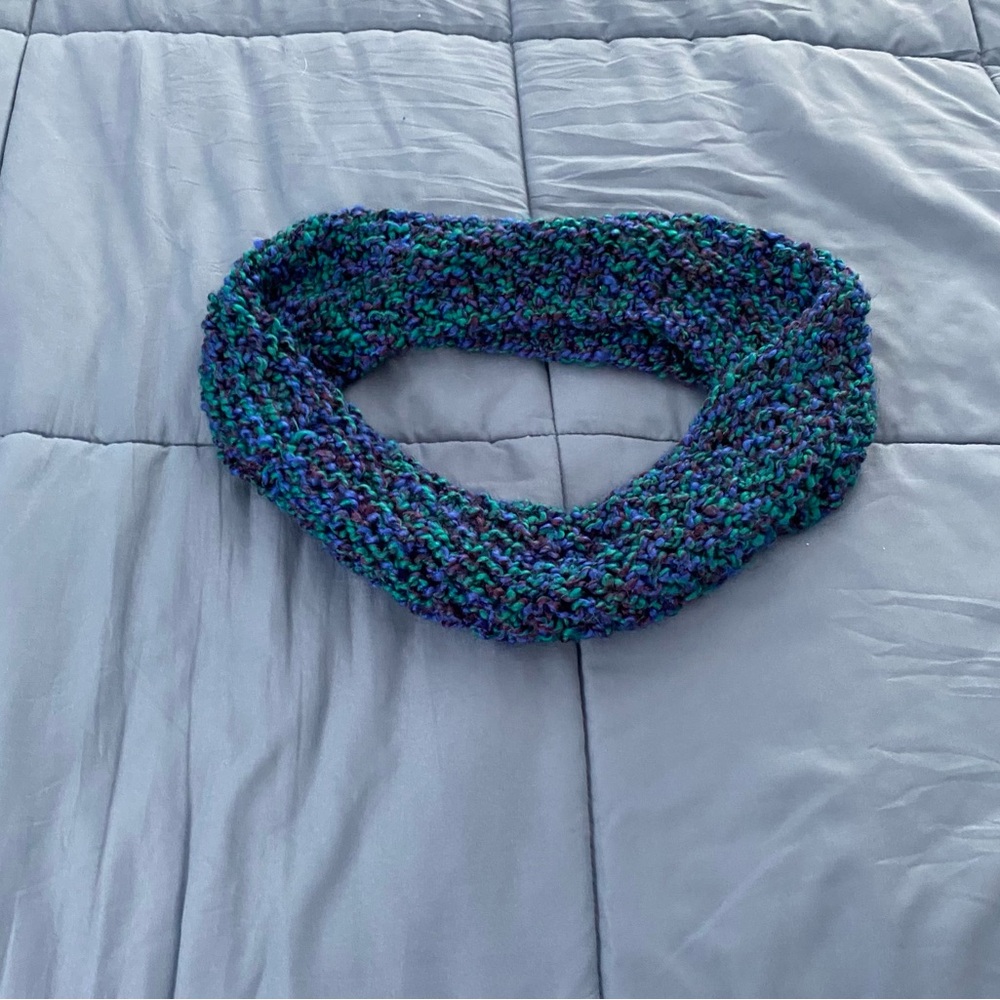 Blue and Green Handmade Cowl